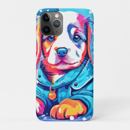 Puppy in blauwe jas ontwerp Case-Mate iPhone case
