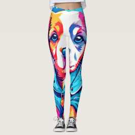 Puppy in blauwe jas ontwerp leggings