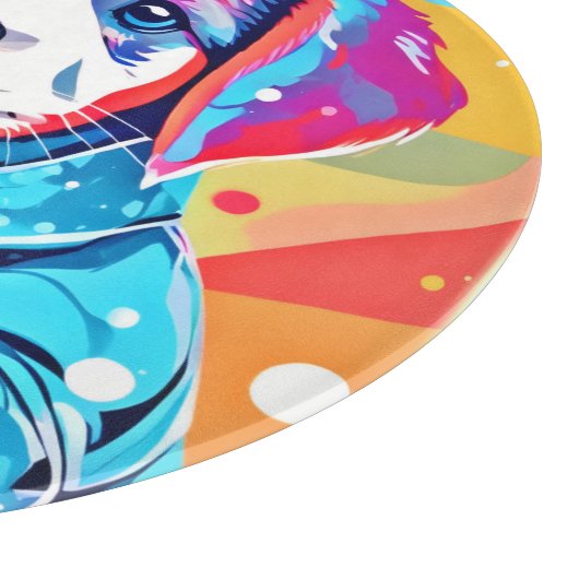 Puppy in blauwe jas ontwerp snijplank (Hoek)