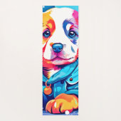 Puppy in blauwe jas ontwerp yogamat (Achterkant)