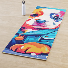 Puppy in blauwe jas ontwerp yogamat
