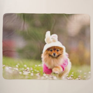 PUPPY in BUNNY PAK Sherpa Deken