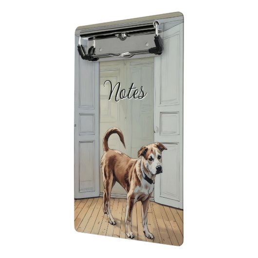 Puppy in de deuropening Mini Klembord (Angled2)