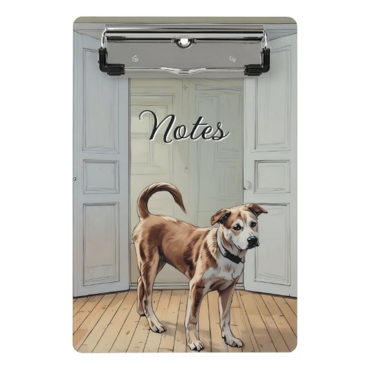 Puppy in de deuropening Mini Klembord (Voorkant)