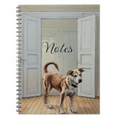 Puppy in de deuropening Spiraal Foto Notitieboek (Voorkant)