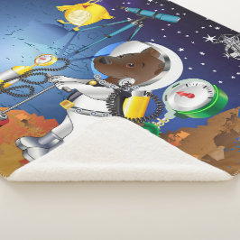 Puppy in de ruimte een buitenaardse met een telesc sherpa deken