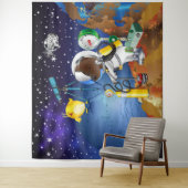 Puppy in de ruimte een buitenaardse met een telesc wandkleed (In situ)