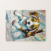 Puppy in de sneeuw 250 Stuk Puzzel (Horizontaal)