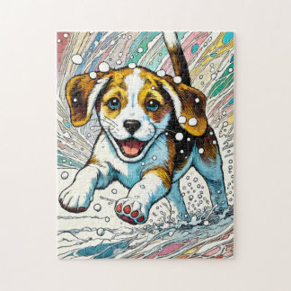 Puppy in de sneeuw 250 Stuk Puzzel