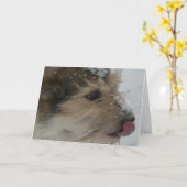 Puppy in de Sneeuw Kaart (Gele Bloem)