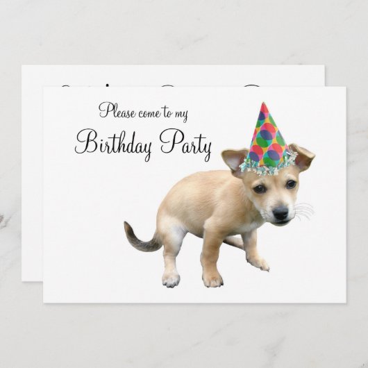 Puppy in de Uitnodiging van de Dagen van het Pet v (Voorkant / Achterkant)