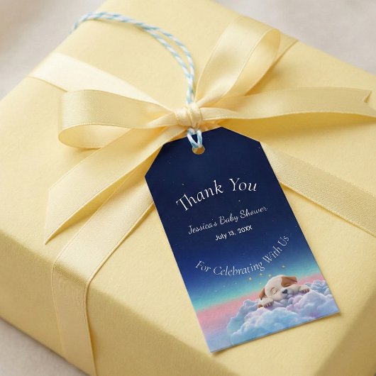 Puppy In De Wolken Babyfeest Cadeaulabel