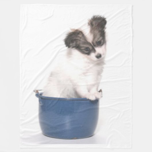 PUPPY in een BLIK Fleece Deken (Voorkant)