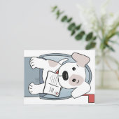 Puppy in een brievenbus briefkaart (Staand voorkant)