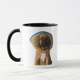 puppy in een cowboy pet mok