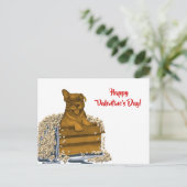 Puppy in een doos, Fijne Valentijnsdag! Briefkaart (Staand voorkant)