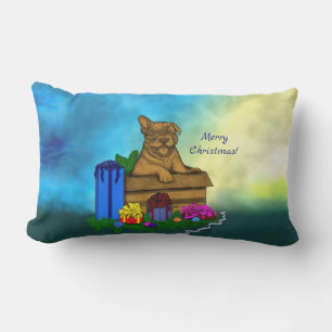 Puppy in een doos, Merry Xmas Buitenkussen