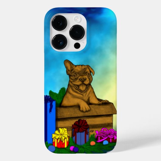 Puppy in een doos, Merry Xmas Case-Mate iPhone Case (Achterkant)