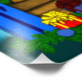 Puppy in een doos, Merry Xmas Foto Afdruk (Hoek)