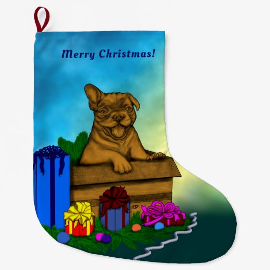 Puppy in een doos, Merry Xmas Grote Kerstsok (Voorkant)