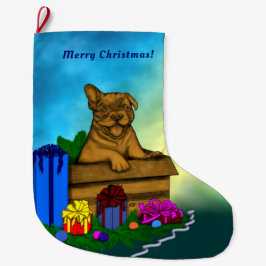 Puppy in een doos, Merry Xmas Grote Kerstsok