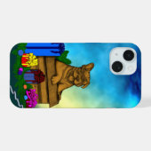 Puppy in een doos, Merry Xmas iPhone 15 Case (Achterkant horizontaal)