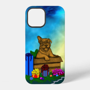 Puppy in een doos, Merry Xmas iPhone 12 Hoesje
