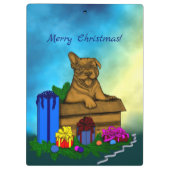 Puppy in een doos, Merry Xmas Klembord (Achterkant)