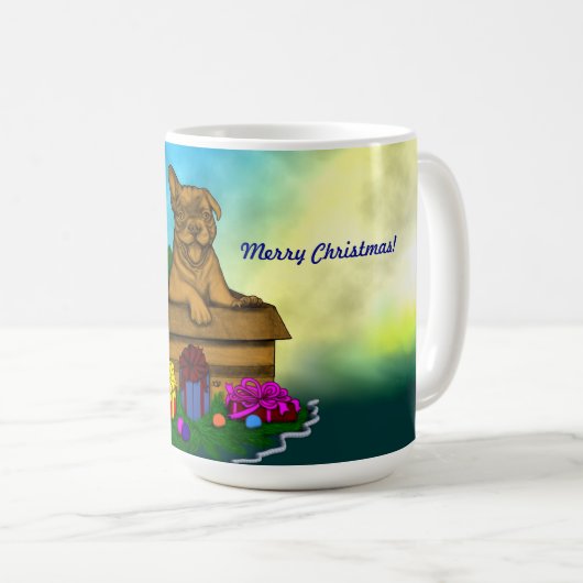 Puppy in een doos, Merry Xmas Koffiemok (Voorkant rechts)