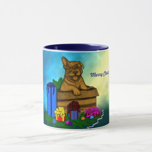 Puppy in een doos, Merry Xmas Mok (Midden)