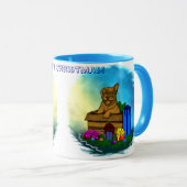 Puppy in een doos, Merry Xmas Mok (Voorkant rechts)