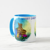 Puppy in een doos, Merry Xmas Mok (Voorkant links)