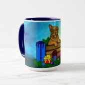 Puppy in een doos, Merry Xmas Mok (Voorkant links)