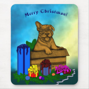 Puppy in een doos, Merry Xmas Muismat