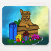 Puppy in een doos, Merry Xmas Muismat (Voorkant)