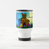 Puppy in een doos, Merry Xmas Reisbeker (Center)