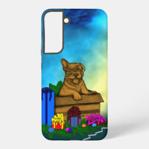 Puppy in een doos, Merry Xmas Samsung Galaxy Hoesje