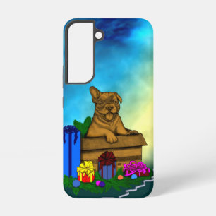 Puppy in een doos, Merry Xmas Samsung Galaxy Hoesje