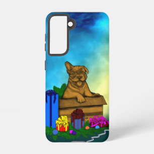 Puppy in een doos, Merry Xmas Samsung Galaxy Hoesje