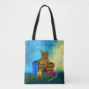 Puppy in een doos, Merry Xmas Tote Bag