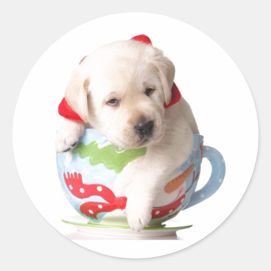 PUPPY IN EEN KERST STICKER CUP (Voorkant)