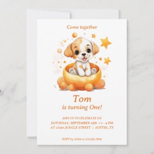Puppy in een pompoen: Uitnodiging voor verjaardags