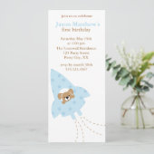 Puppy in een raket verjaardagsfeestje uitnodiginge kaart (Staand voorkant)