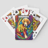 Puppy in een regenboog wereld monogram Kinder matc Pokerkaarten (Achterkant)