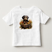 Puppy in een Wagon of Flowers Baby T-Shirt (Voorkant)