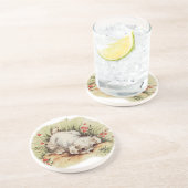 puppy in gras zandsteen onderzetter (Zijkant)