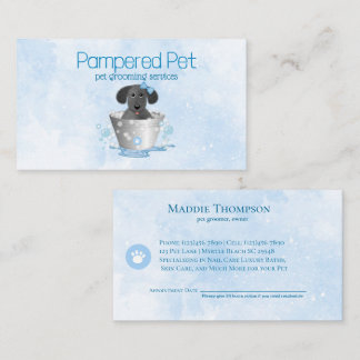 Puppy in Pail Pet Groomer Services Visitekaartje