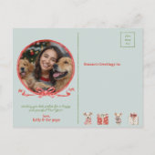 Puppy in Pajamas Blue Flat Feestdagenkaart (Achterkant)