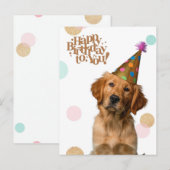 Puppy in Party Pet Verjaardag Briefkaart (Voorkant / Achterkant)
