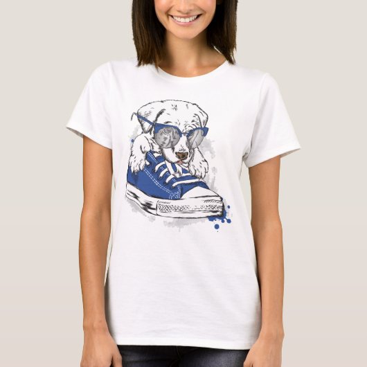 Puppy in schoen t-shirt (Voorkant)